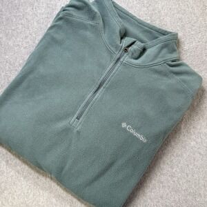 Columbia‎ Sportswear Green Fleece Pullover XXL 1/4 Zip Outdoor Hiking